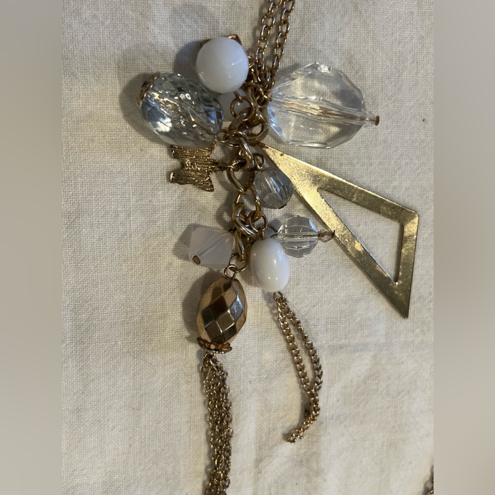 3/$10 Etc. Gold charm necklace, crystals